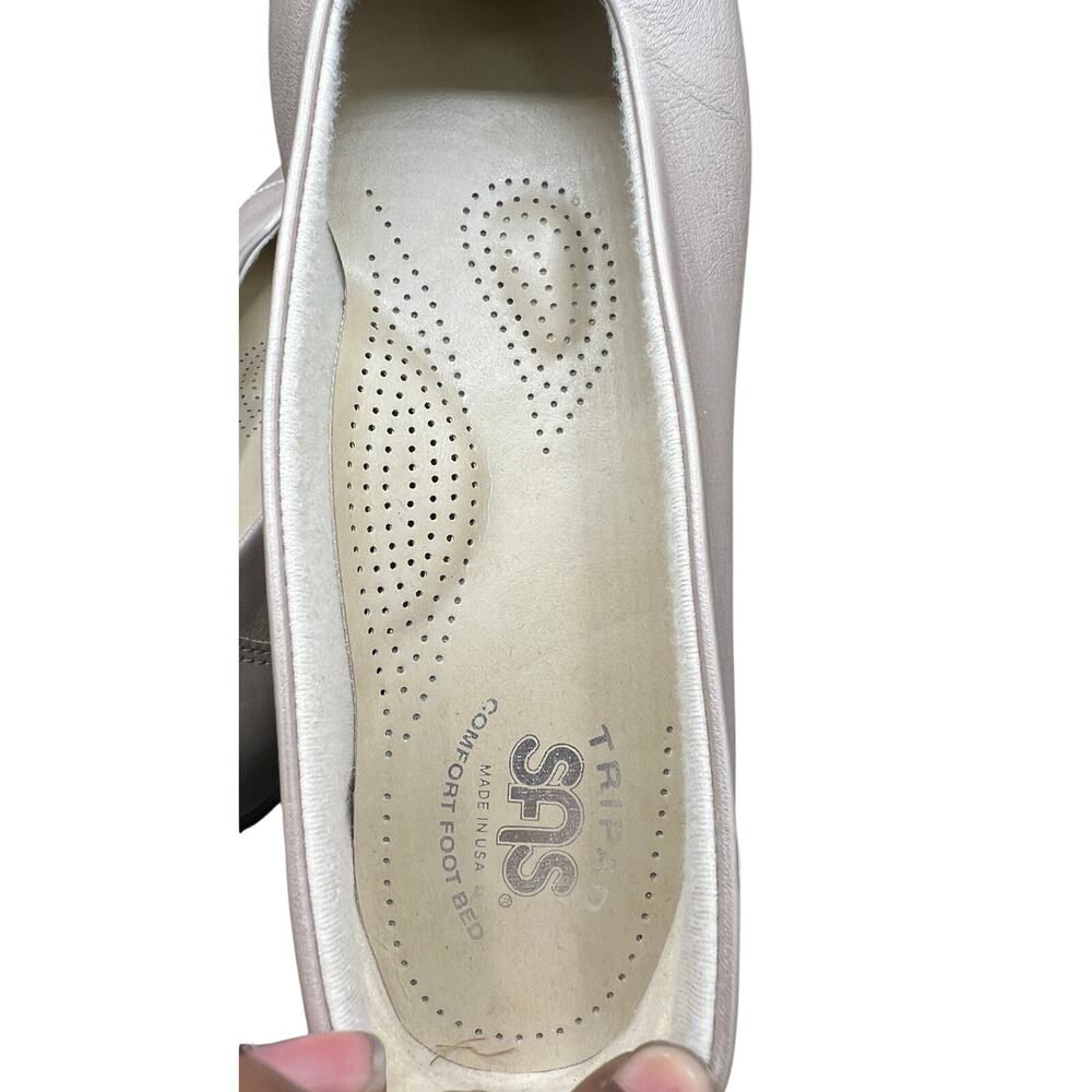 ✨SAS Tripad Flats 8M Ivory Wedding Guest Low Heel Comfort Footbed Made USA Chic - Picture 8 of 11